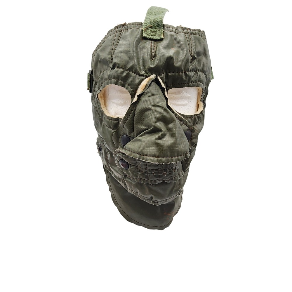 Vintage US Military Extreme Cold Weather Face Mask Olive Drab Green Fleece Lined